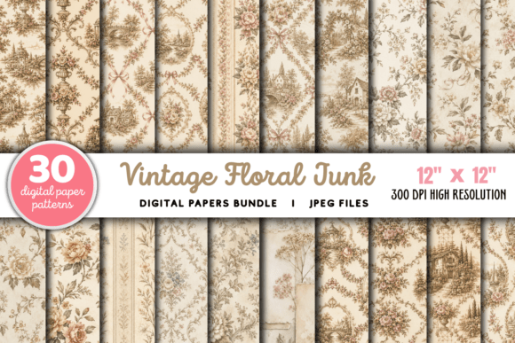 Download Vintage Floral Junk Journal Bundle - Floral Collection