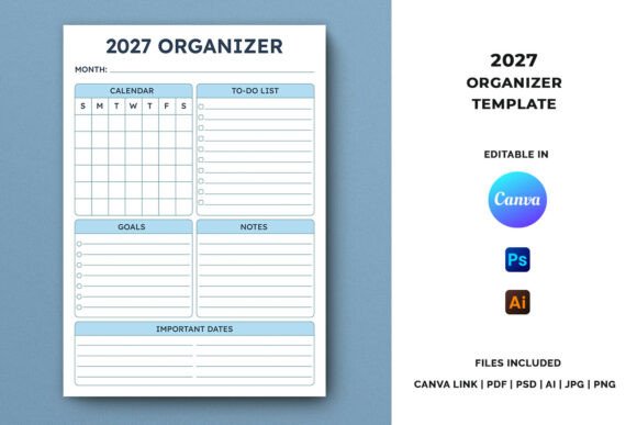 Download 2027 Organizer Template - 2027 Collection