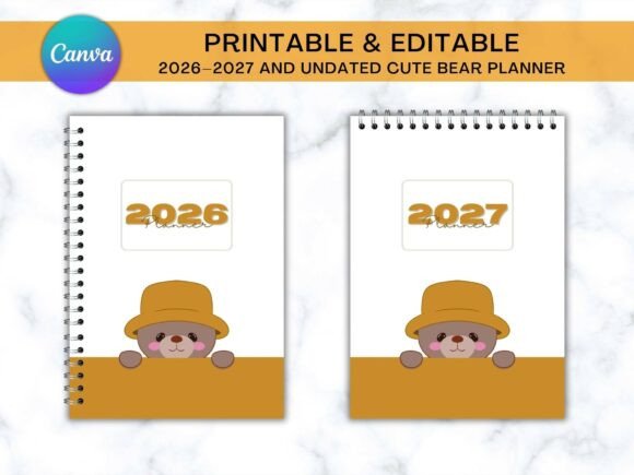 Download 2026-2027 &amp; Undated Bear Themed Planner - 2027 Collection