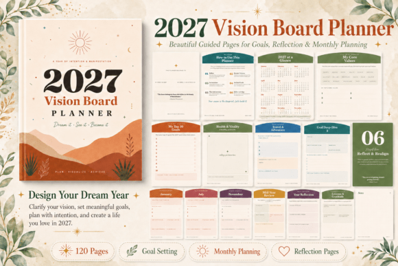 Download 2027 Vision Board Planner - 2027 Collection
