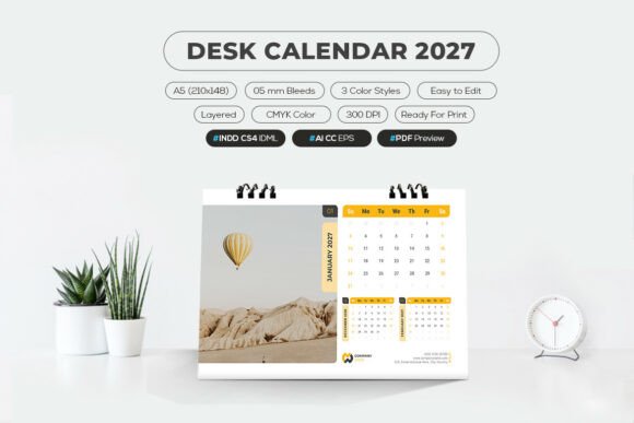 Download 2027 Desk Calendar Printable - 2027 Collection
