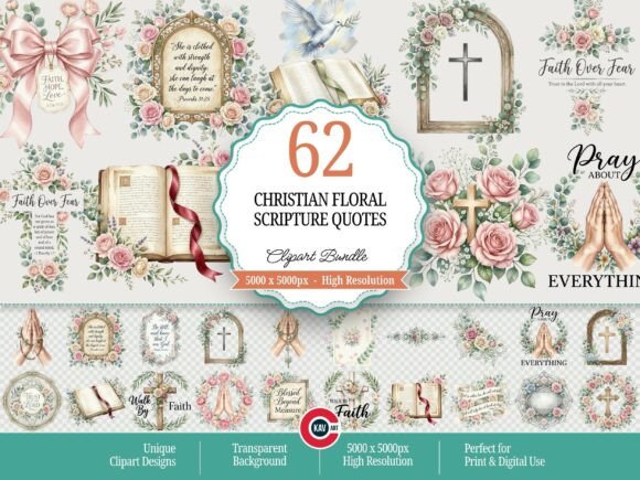 Download Christian Floral Scripture Quotes PNGs - Floral Collection
