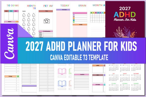 Download 2027 ADHD Planner for Kids KDP Interiors - 2027 Collection