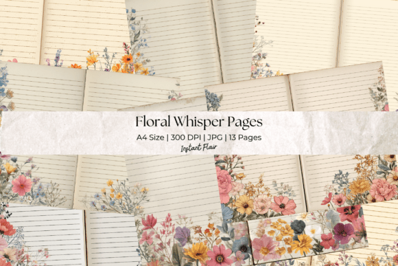 Download Floral Whisper Pages Junk Journal Bundle - Floral Collection