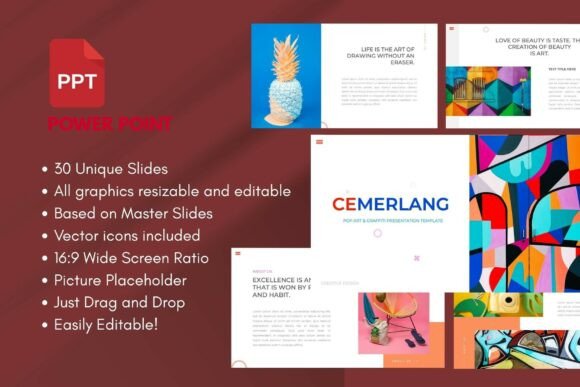 Download CEMERLANG Pop Art Presentation Template - Art presentation Collection
