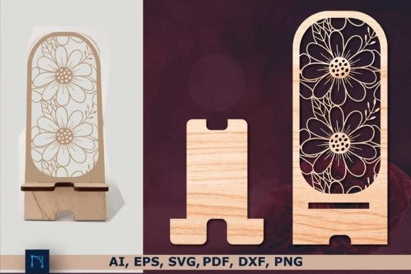 Download Laser Cut Floral Cell Phone Stand SVG - Floral Collection