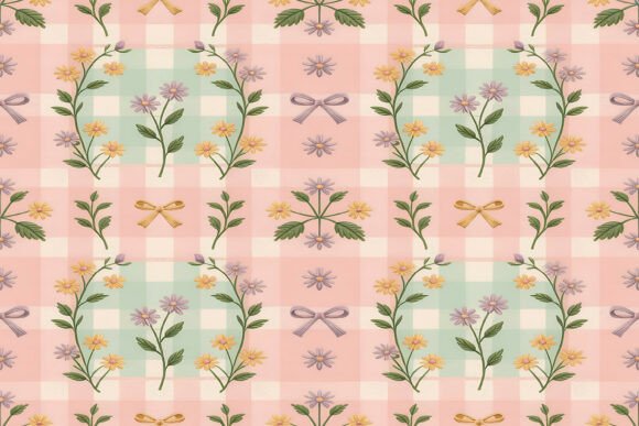 Download Grandmillennial Floral Bow Background - Floral Collection