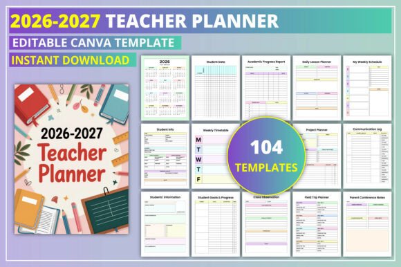 Download Editable 2026-2027 Teacher Planner - 2027 Collection