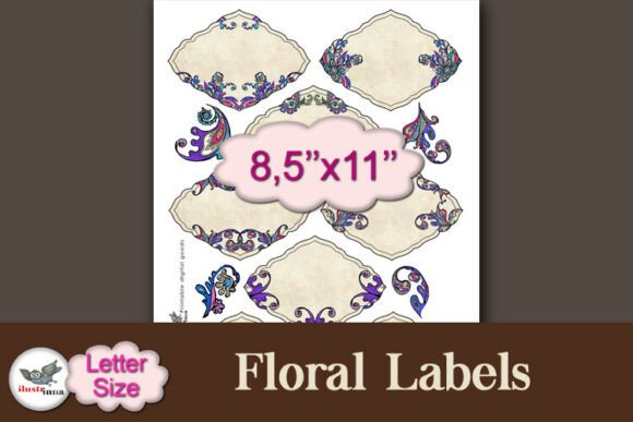 Download Floral Printable Labels - Letter Size - Floral Collection