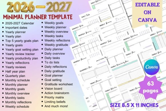 Download 2026-2027 Planner Template - 2027 Collection