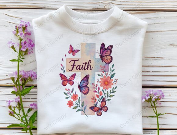 Download Faith Cross PNG, Butterfly Floral Cross - Floral Collection