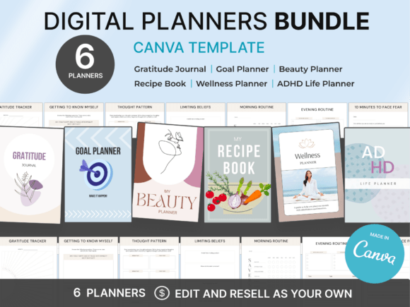 Download 6 Done-for-You Digital Planners - Planners Collection